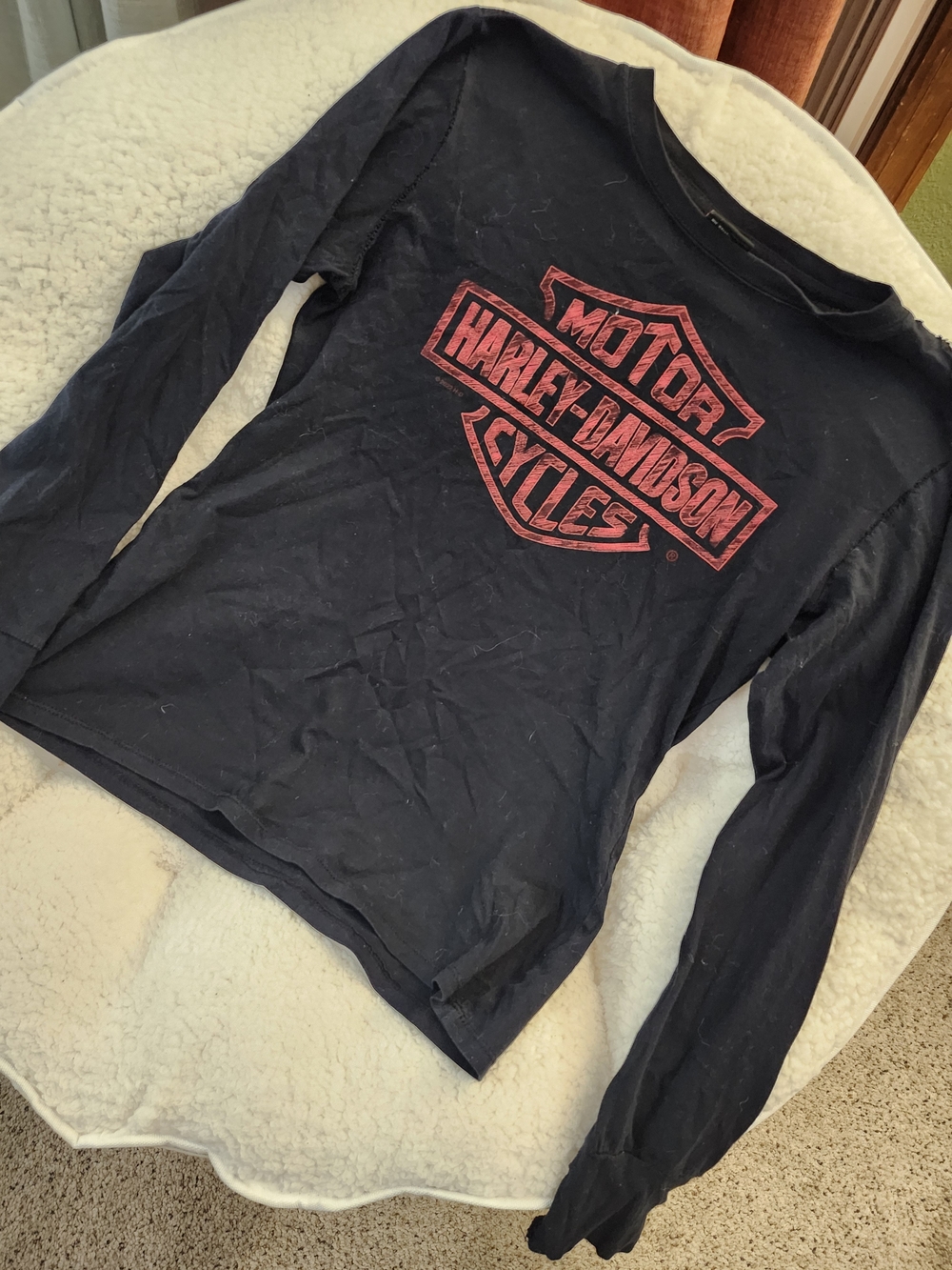 Harley-Davidson Black Long Sleeve Tee with Red Logo